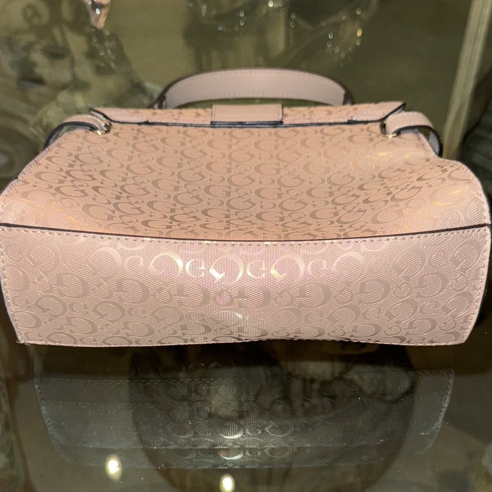Guess Blush Satchel with Signature Pattern